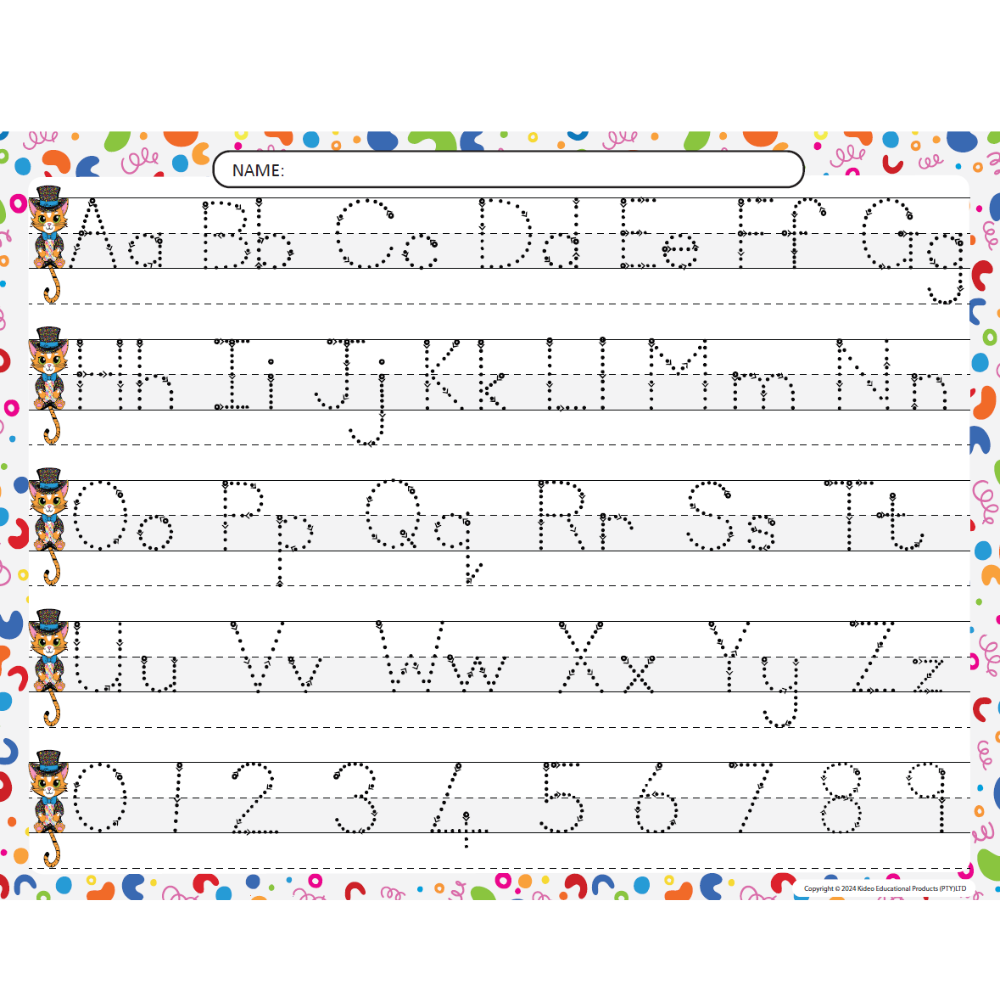 alphabet reusable trace mat
